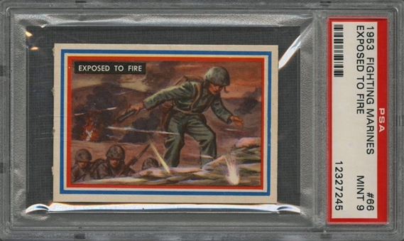 1953 Topps "Fighting Marines" #66 "Exposed To Fire" – PSA MINT 9 "1 of 1!"
